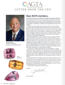 Letter from the AGTA CEO John W. Ford Sr.