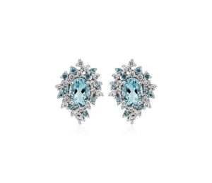 “Starlight” earrings in 18K white gold with Aquamarine (1.48 ctw.) and Diamonds (0.35 ctw.), $2,500; Akiva Gil