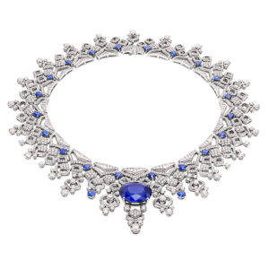 Necklace from Bulgari in Diamonds and blue Sapphires