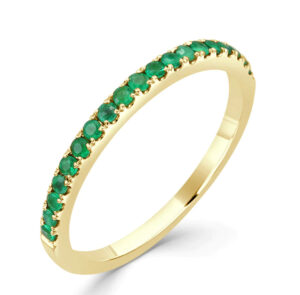 Band in 14K yellow gold with round Emeralds (0.24 ctw.), $1,065; Sabrina Designs