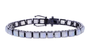 Nakard Bracelet in black rhodium plated sterling silver with Moonstones, $675; Nak Armstrong