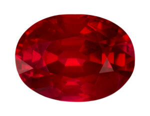 Heated oval-cut 4.15 CT. Ruby from Mozambique, $19,000; Gem 2000