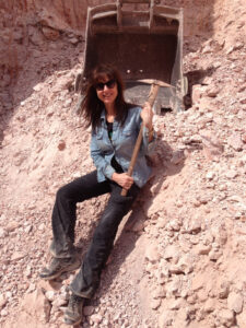 Erica Courtney at an Opal mine in Australia