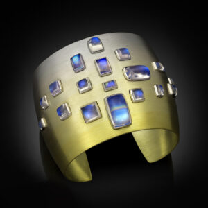 Moonglow cuff in SpectraGold with Moonstones by Adam Neeley