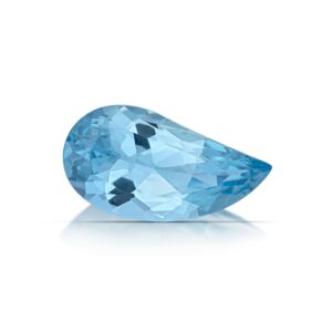 Fancy leaf-shape heated 10.12 ct. Aquamarine from Mozambique, $8,096 keystone; 100% Natural