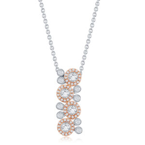 Pendant necklace in 18K white and rose gold with Diamonds (1.28 ctw.), Brilliant Stars