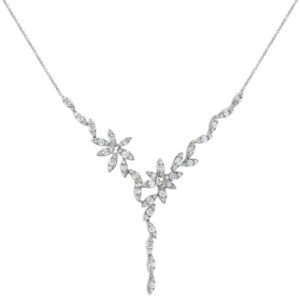 Necklace in 14K white gold with round full-cut Diamonds (1.05 ctw.), 