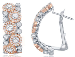 Earrings in 18K white and rose gold with Diamonds (3.85 ctw.), Brilliant Stars 