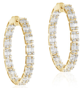 “Inside-Outside” earrings in 18K yellow gold with Diamonds (5.00 ctw.), Goshwara