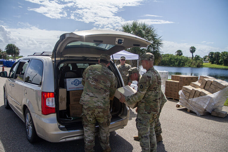 Members of the National Guard visited Lakeport, Fla., to distribute supplies to those in need. Source: FEMA